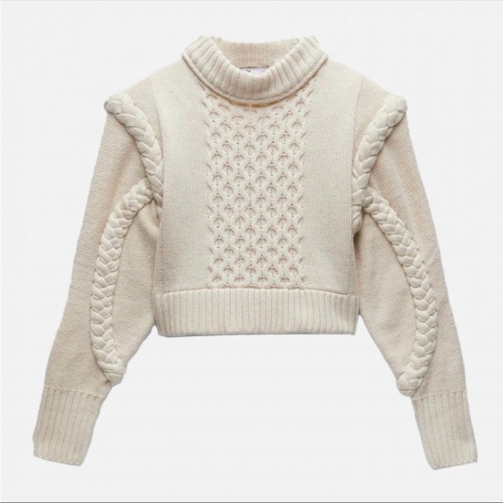 Zara Cropped Structured Sweater